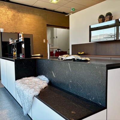 intuo Sentu GL 09 - AM steinweiß und AM basaltgrau / Finiso GL 03 - arabica oak Designküche mit riesiger Insel - Sonderpreis: 22.500,-- Euro! intuo Sentu GL 09 - AM steinweiß und AM basaltgrau / Finiso GL 03 - arabica oak Designküche mit riesiger Insel - Sonderpreis: 22.500,-- Euro!